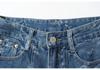 Pantaloni Larghi in Denim Jacquard Blu da Donna - Stile Retrò Designer a Lunghezza Pavimento