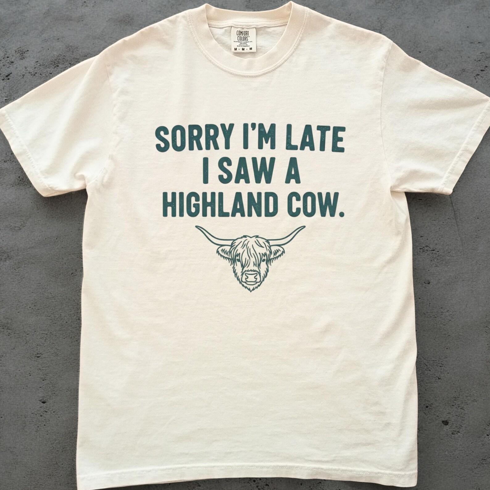 Highland Cow Shirt, Funny Cow Lover Tee, Cute Highland Cow Gift, Comfort Colors Farm Animal Shirt, Western Cow Graphic T shirt S