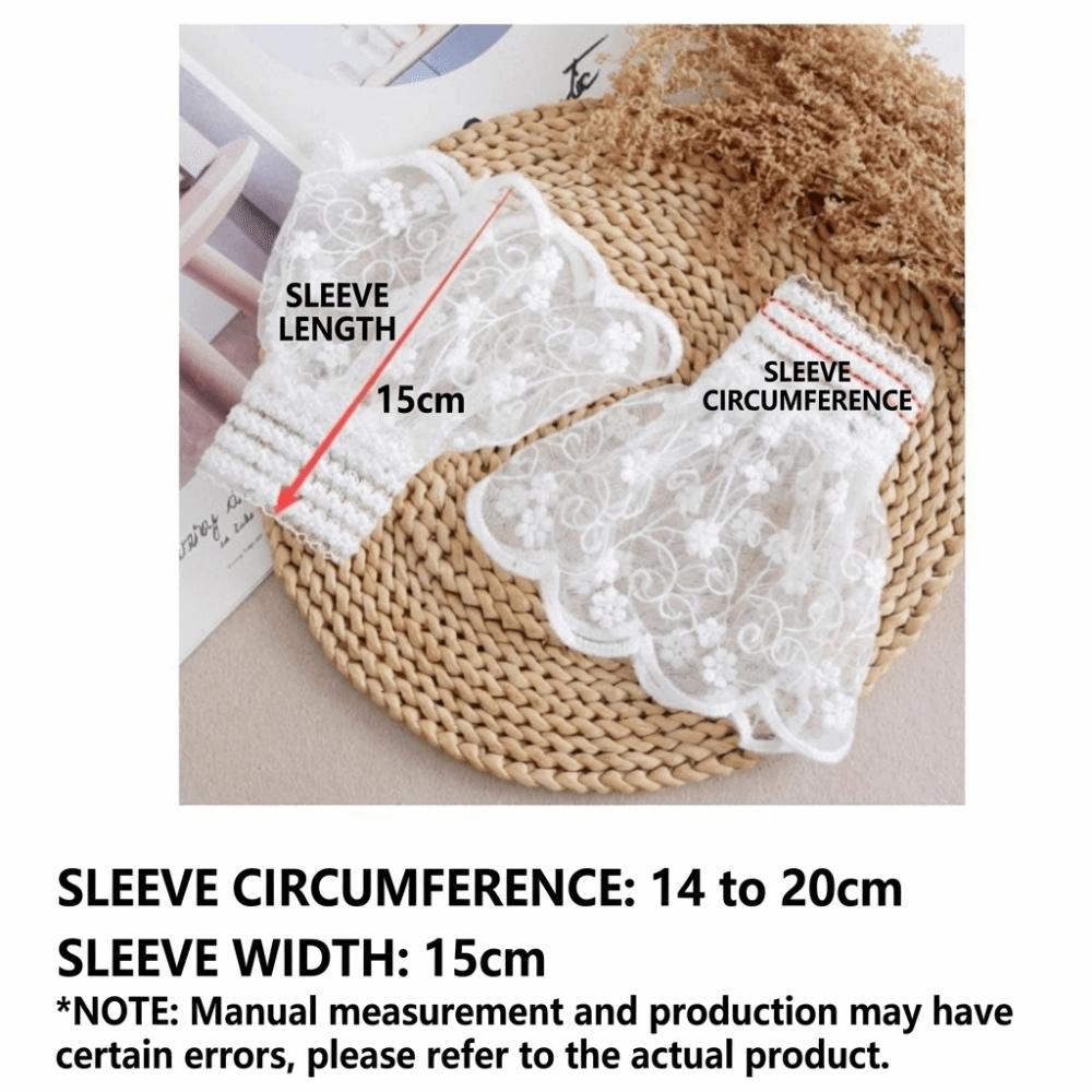 1 Pair Lace Material Lace Cuffs White Color Ruffled Wristband Detachable Cuffs Photoshoot