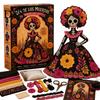 Volkskunstpuppen Bastelset Tag der Toten Patchwork DIY-Set, Zuckerschädel Nähen Bastelsets für Erwachsene, Feiertags-Andenken-Herstellungsmaterialien Halloween