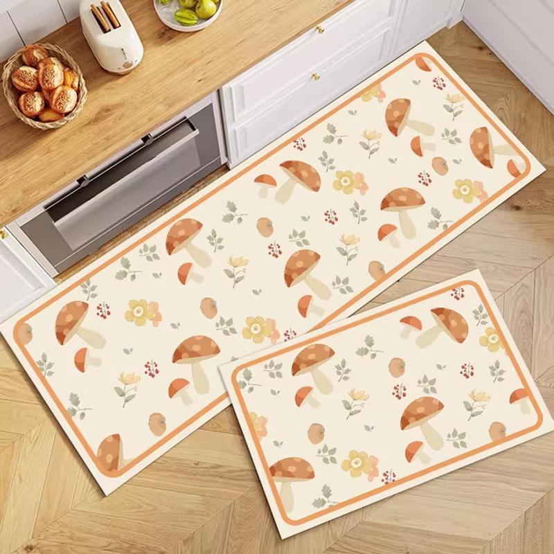 Kitchen Rug Diatom Mud Mat Pastoral Print Carpet Absorbent Non-Slip Floor Mats Long Size Rugs Home Decoration Alfombra De Cocina