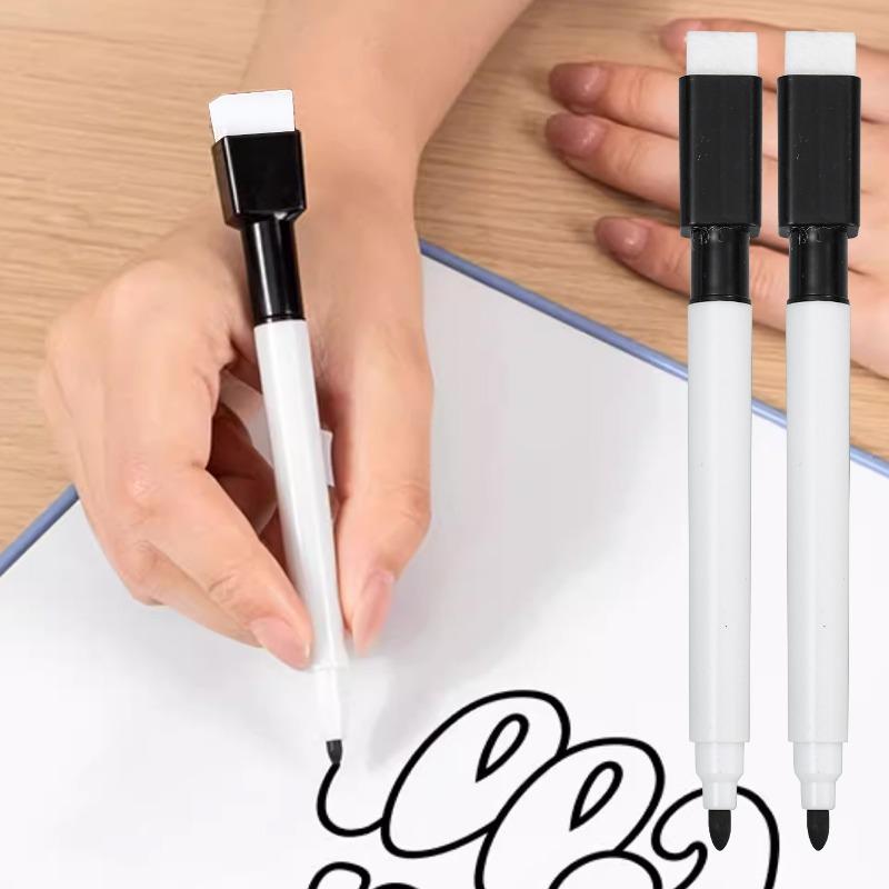Whiteboard Marker Stift Schwarz Trocken abwischbar Kappen 2 in 1 Marker Whiteboard Schreib Zeichen Stifte für Schule Bürobedarf Schreibwaren