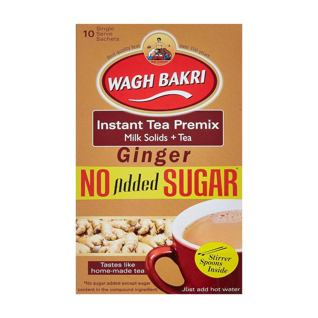 Wagh Bakri Ingwer Instant Tee Premix 80g Packung mit 10 Beuteln Schneller Heißgetränkemix