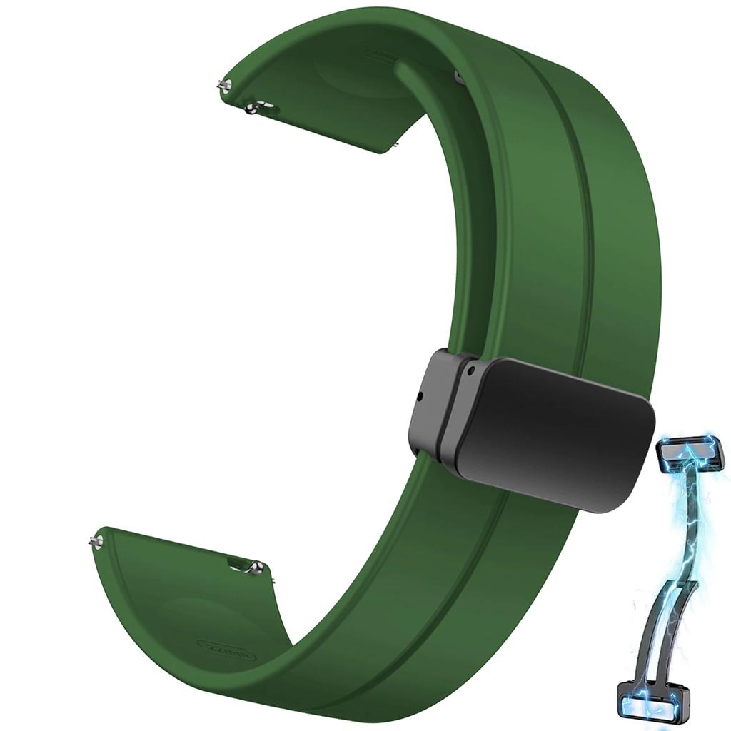 20 22mm Strap For Samsung Galaxy Watch 7/6/4/5 Pro/classic/gear S3/active 2 Sport Silicone Magnetic Buckle Huawei GT 4 3 2e Band