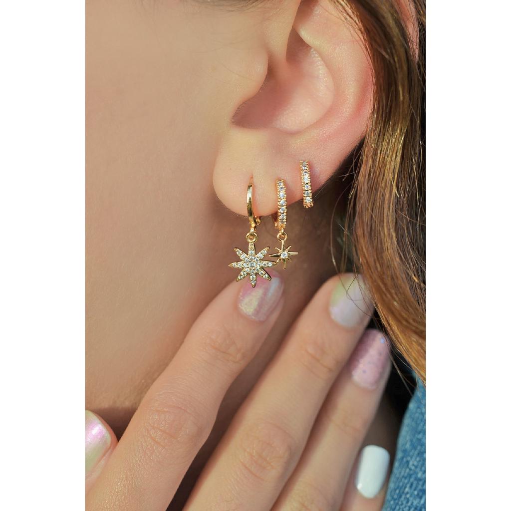 Polarstern-Ohrringe im Dreierset