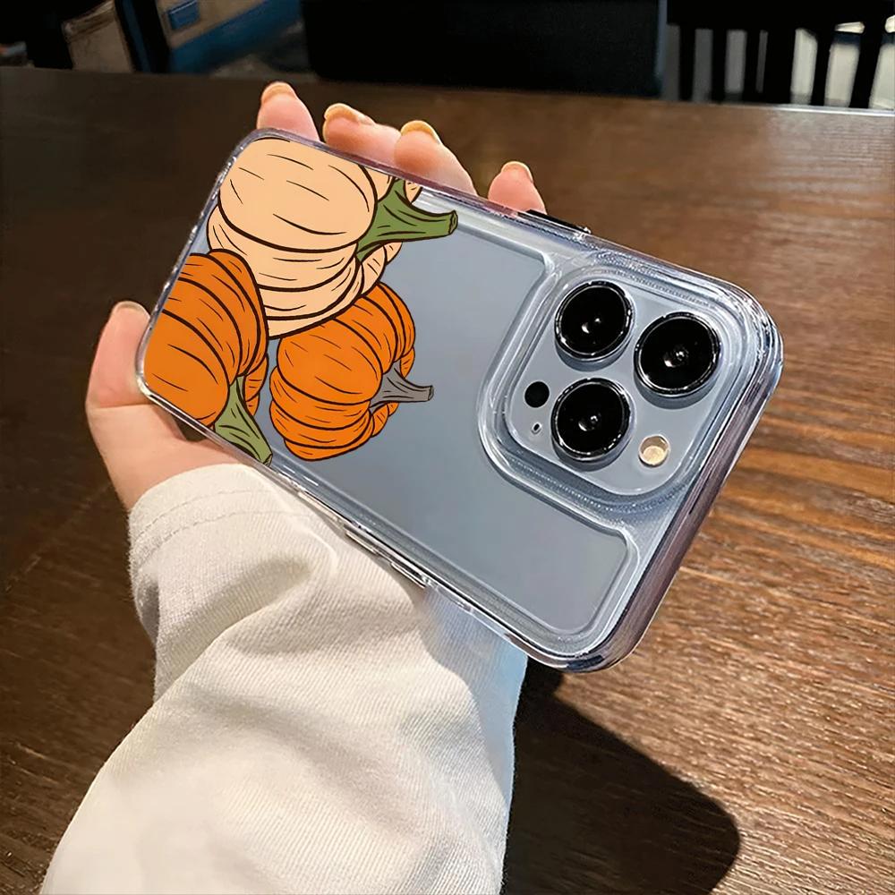 Happy Halloween Pumpkin Clear Phone Case for iPhone16Pro Max 16Pro 16Plus 16E 15 Pro Max 15Pro 15 13 13Pro 14 12 11Pro Max Plus