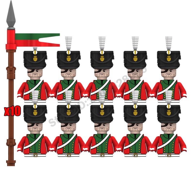 Medieval Military Building Blocks Napoleonic Wars Castle Knight Soldier Figures Weapons Guns British French Marshal Infantry Toy