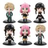 6pcsset X Spy Family Figures Anya Forger Loid Yor Forger Figurine Doll Toys