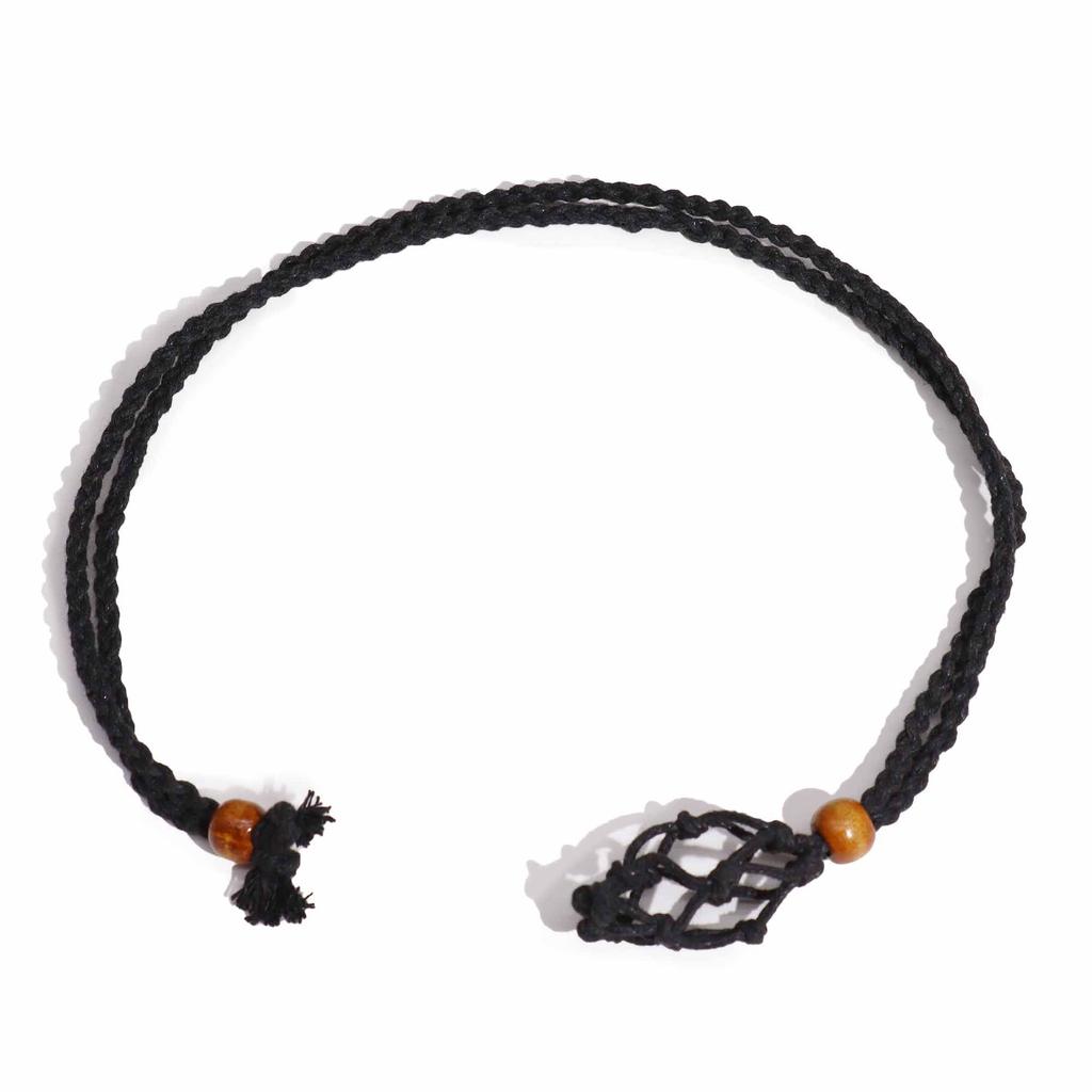 6x Necklace Cord Black Adjustable For Gemstones