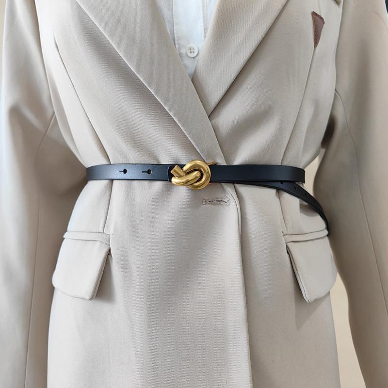 Classic Womens Leather Belt With Alloy Snap Closure And Minimalist Gift Style