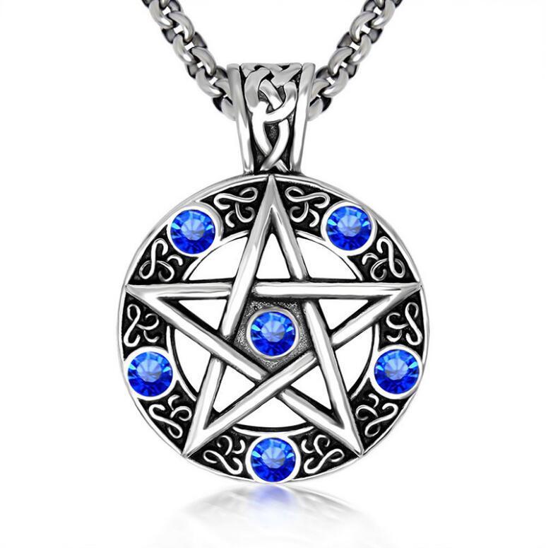 

Men s Hip-Hop Five-Pointed Star Titanium Steel Necklace