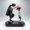 18cm One Piece Shanks Luffy Figure Anime Straw Hat Boy PVC Model Desktop Decor Collectible Statue Gift