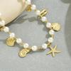 New Ocean Wind Ladies Pearl Necklace Niche Starfish Shell Metal Design Pendant Chain Versatile Necklace