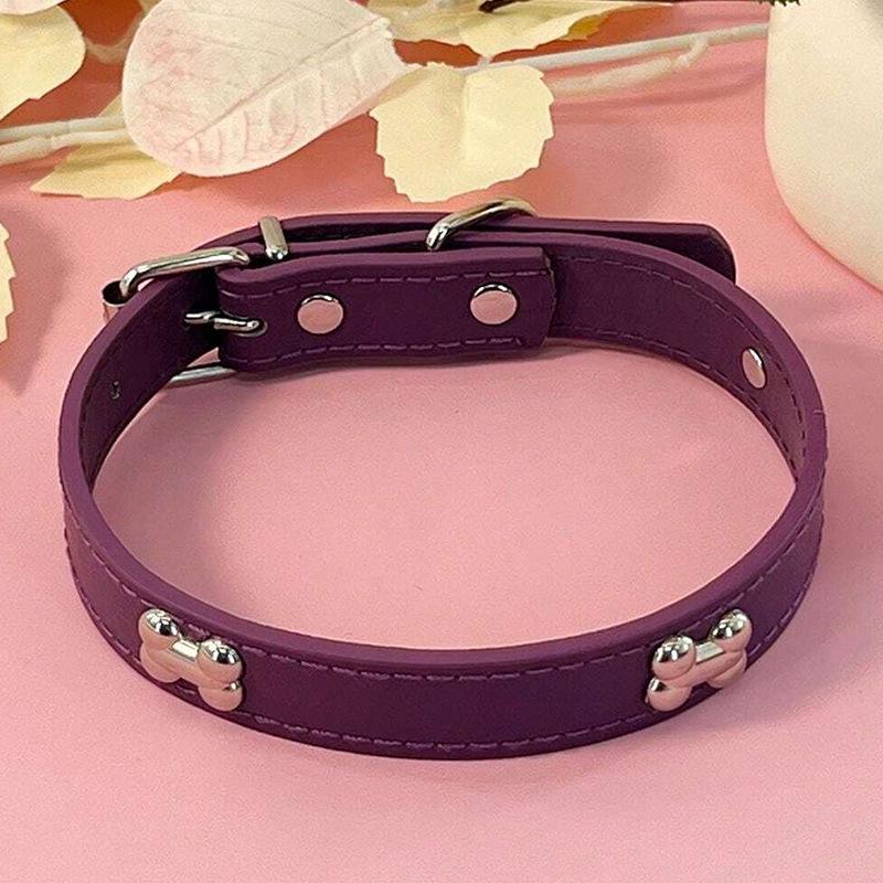 Leather No-Choke Pet Collar for Small and Medium Dogs and Cats