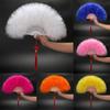Party Dancing Decoration Foldable Feather Fan Marabou Feather Vintage Flapper Hand Fan Drag Queen Fan for 1920s Gatsby Party