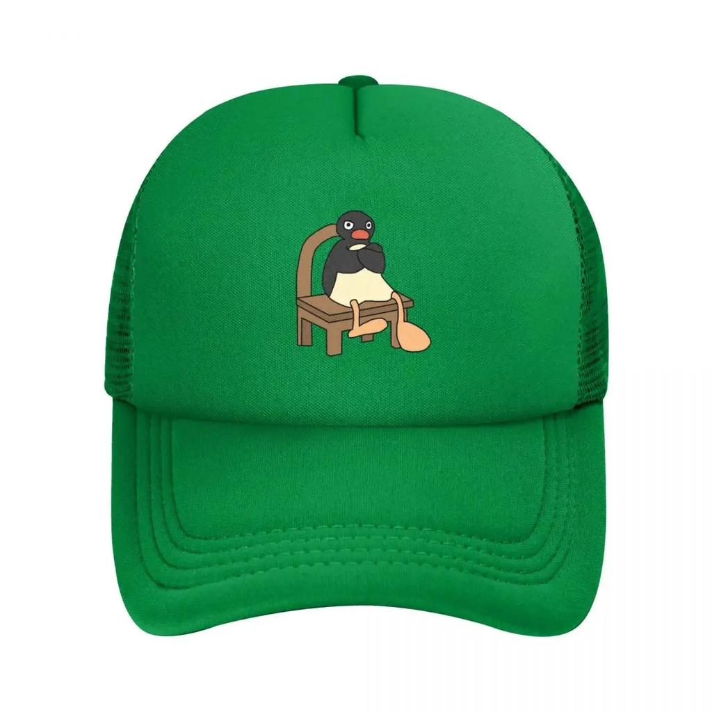 Angry Pingu Mesh Baseball Caps Snapback Fashion Baseball Hats Breathable Casual Casquette Outdoor Unisex