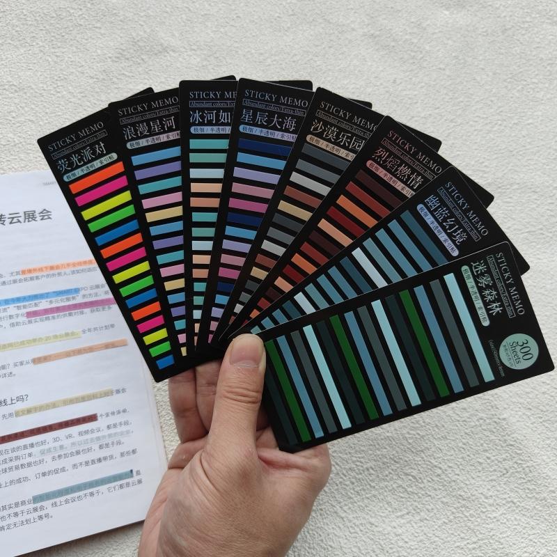 2400 Blatt PET Superfeine Index-Notizblöcke DIY Fluoreszierende Markierungsaufkleber Büro-Schulbedarf Durchscheinende Haftnotizen
