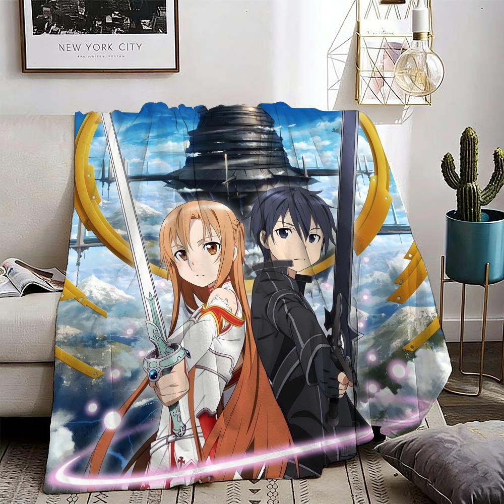 Yuuki Asuna Sword Art Online Throw Lightweight G Flannel Blanket Soft Skinfriendly for Summer Cooling