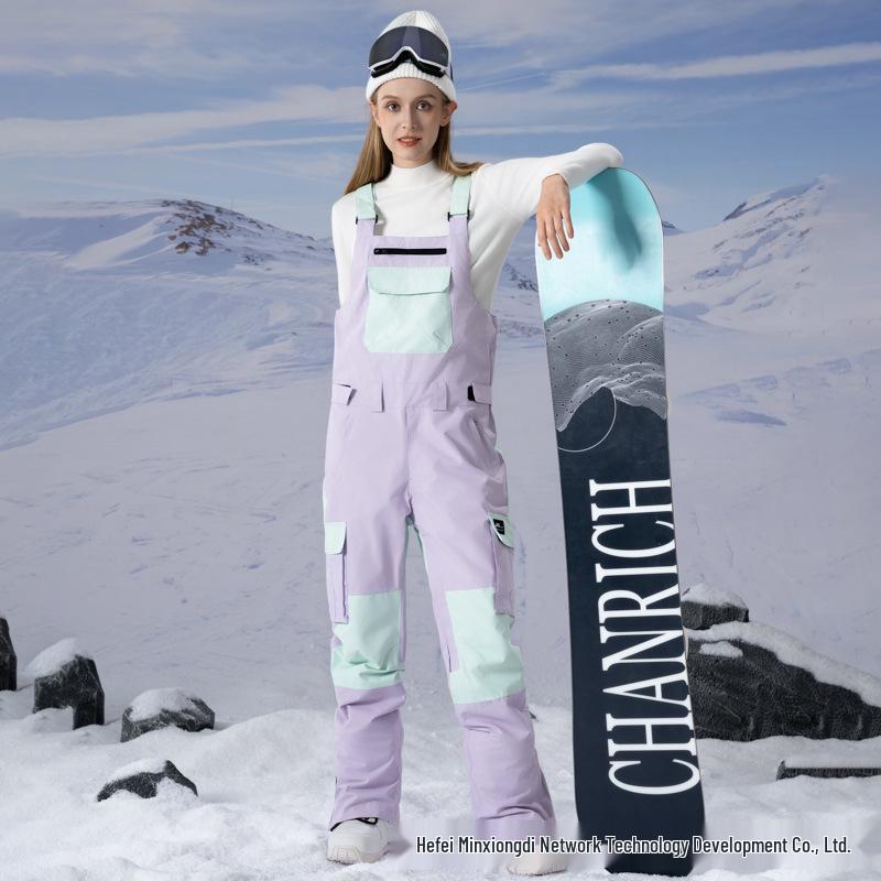 New Colorblock Ski Pants: Windproof, Waterproof, Warm, and Breathable. Perfect for Couples.