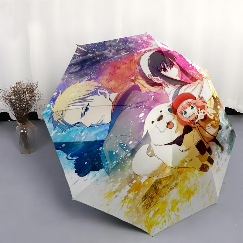 1pc Anime Characters Festival Gift Umbrella - Automatic Opening, Foldable Design, Iron Frame, Outdoor Use, Suitable for Fans, Travel, Daily Use.P019