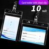 BARACKJIE Vertical Hard Transparent ID Badge Holder with Metal Clip (10 Pack)