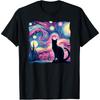 Black Cat Van Gogh Starry Night Art Hearts Valentine's Day Cotton Men T Shirt