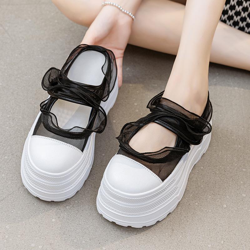 

Женские летние новые сетчатые полушлепанцы с цветочной отделкой 2025 новые без каблука с закрытым носком полуподнос дышащие тренд 39 чёрный