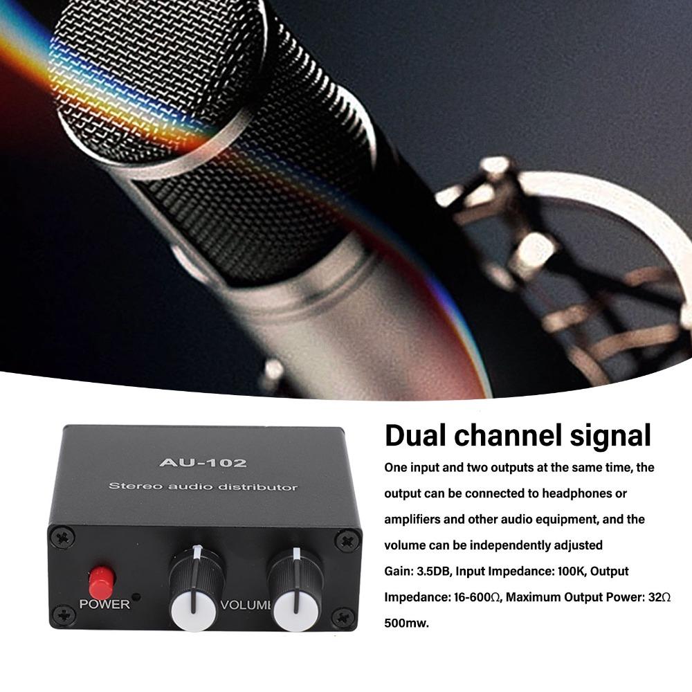 3.5mm 2 Channel Sound Amplifier 1 Input 2 Output Sound Preamplifier  DIY Audio Equipment