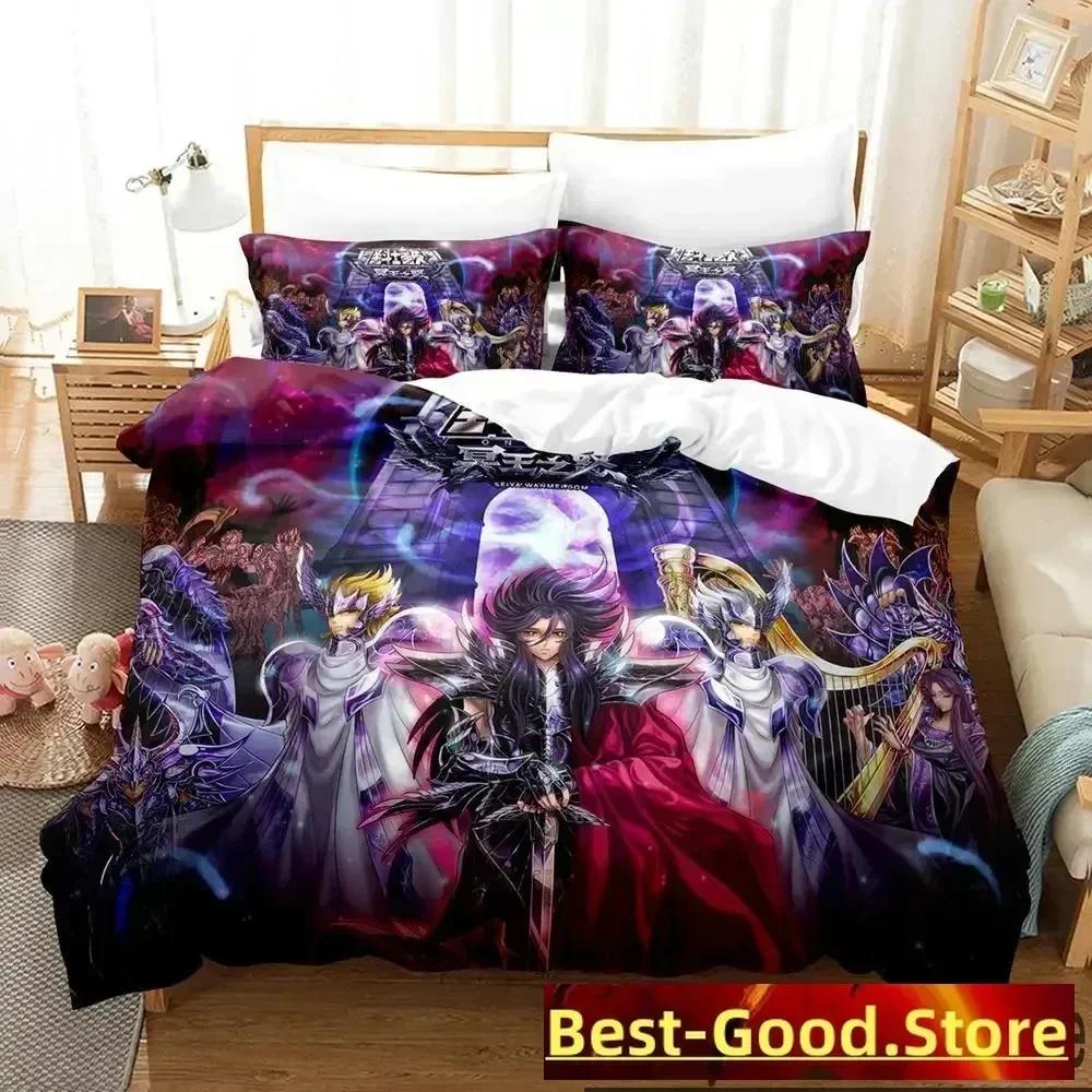 3D Print Anime Saint Seiya Bedding Set Duvet Cover Sheet Printed Bed Set Pillowcase Bed Full Queen King Size Comforter Bedroom