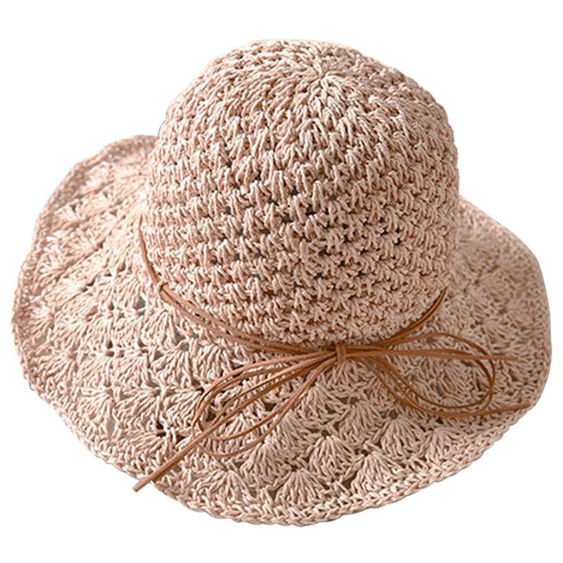 Women Floppy Straw Sun Hat Summer Beach 