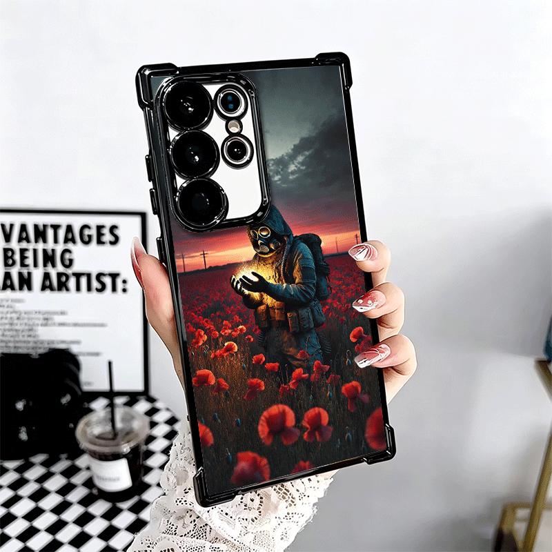 S-Stalker Game Cool Plating Phone Case For Samsung Galaxy S24 S25 FE S26 Edge S23 Ultra S22 S21 Plus S20 Anti-Fall Airabag Cover