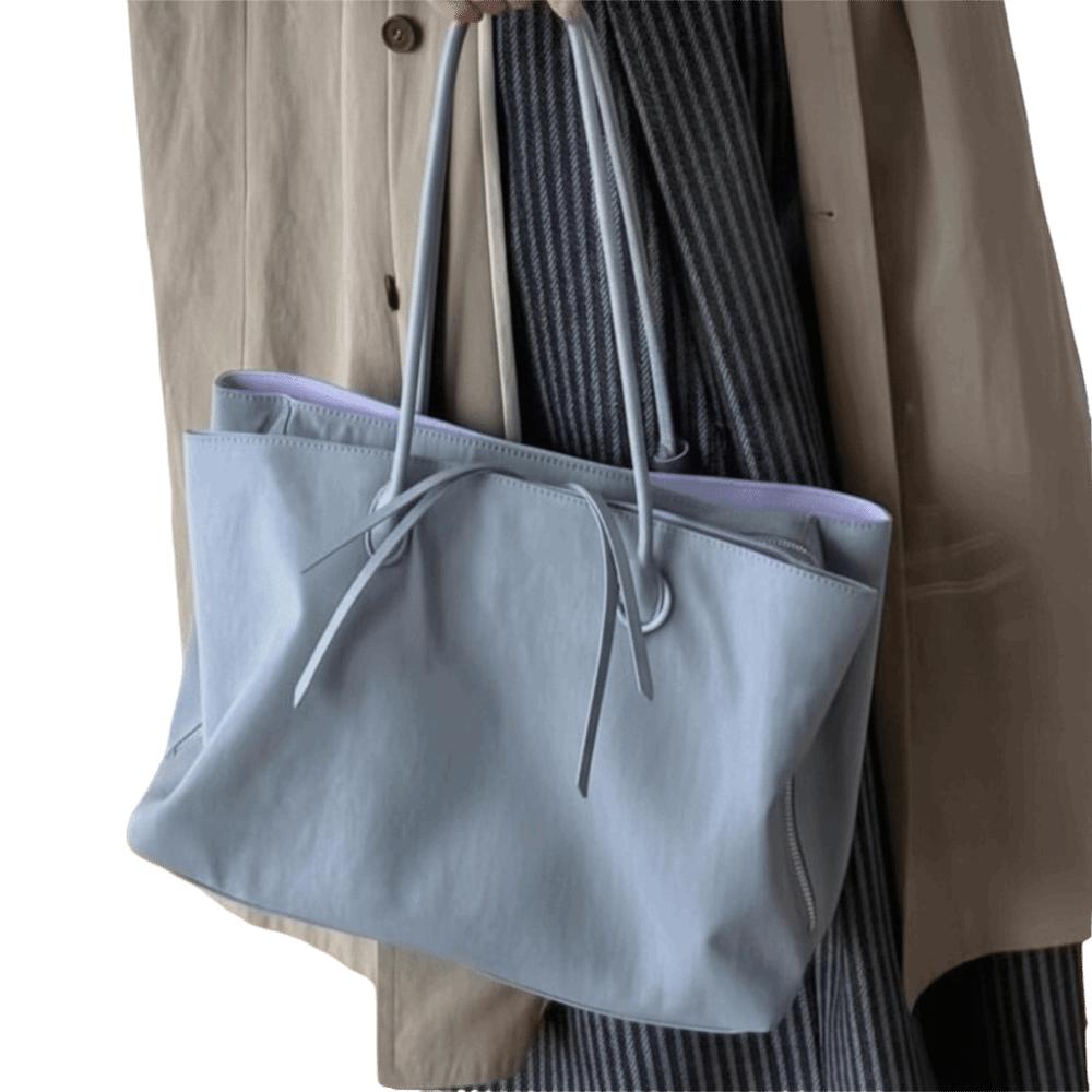 

High Quality Casual Tote Bag Trendy Nylon Shoulder Bag Large Capacity Waterproof Handbag синий