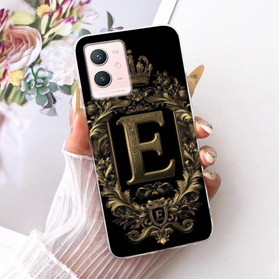 Fo Vivo Y55 5G Case V2127 V2154 Cute Crown Letters Cover Soft Slim Phone Case For Vivo Y33s 5G Y 55 VivoY75 5G V2142 Fundas Bags