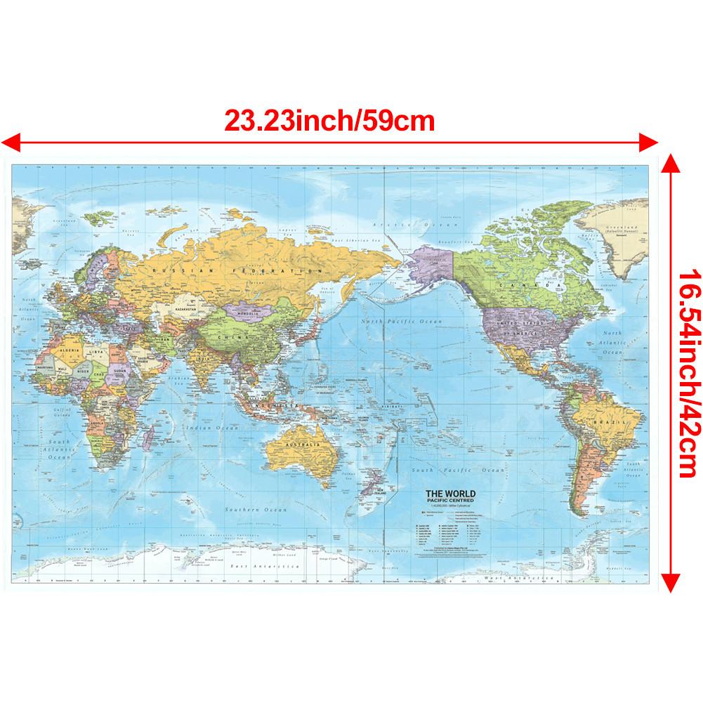 

Полиэстер, английская карта-карта мира политическое распределение 2012 год настенный постер декор путешествия/образовательные принадлежности A2-59*42cm