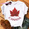 Mode Kanada Maple Leaf Flagge Druck Frauen T Shirt Kurzarm Harajuku O Neck Lose Frauen T-shirt Damen T Shirt tops