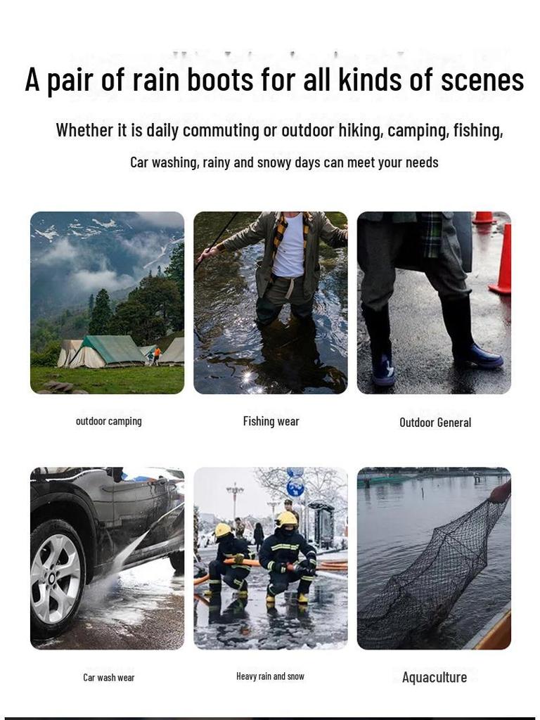 Černé Vodotěsné Letní Holínky s Dlouhou Holení - Odolné Boty do Vody pro Venkovní Nošení