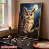 DIY Framed Pearl Bead Art Kit Moonlit Owl Sparkling Canvas Painting for Modern Room Wall Decor and Unique Artistic Home Gift