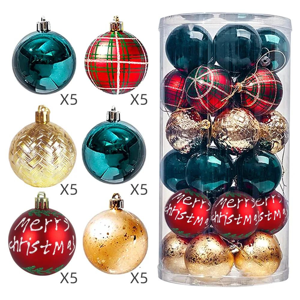 2025 Merry Christmas Balls Ornaments Xmas Tree Ball Hanging Pendant for Navidad New Year Home Party Decoration Festival Supplies