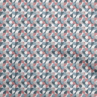 Baumwoll-Flex-Stoff in staubigem Blau, geometrisches Kleidermaterial, bedruckter Stoff, Meterware, 40 Zoll