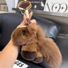 Rex Rabbit Fur Horse Keychain Pendant - Cute Unicorn Plush Bag Charm Gift