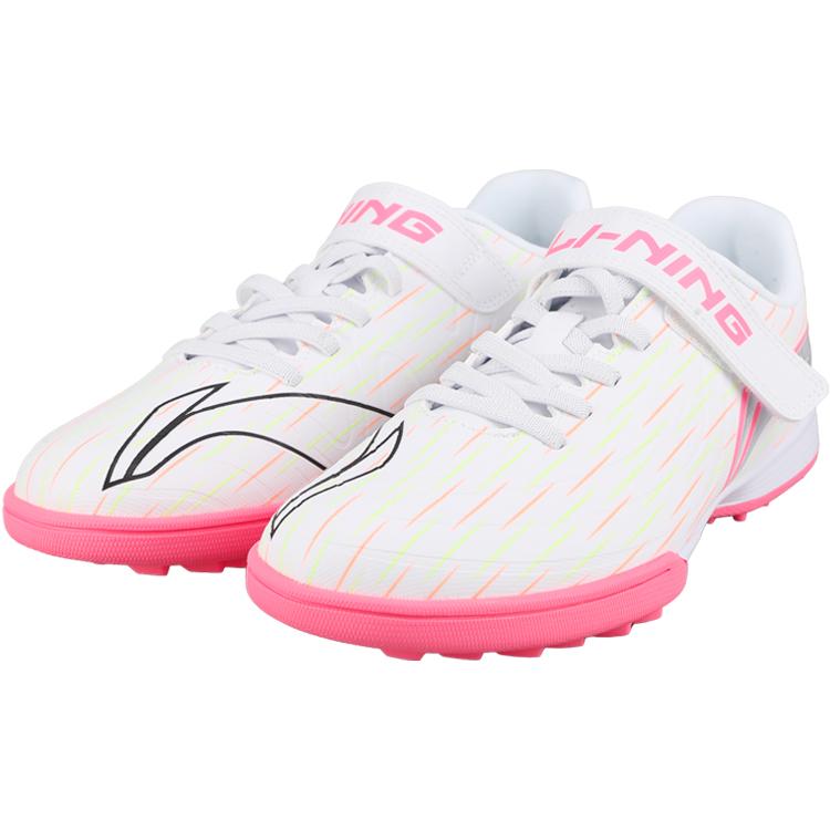 Li Ning Kids PU Speed Shadow Entry TF Sports Niche Football Shoes Kids Football Shoes Pink YKGU026-5