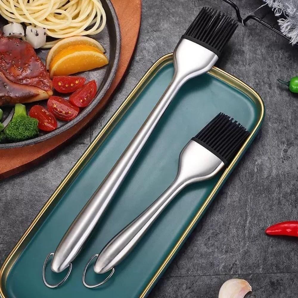 Stainless Steel Pancake Brush Heat Resistant Butter Brush Professional BBQ Brush  Kitchen