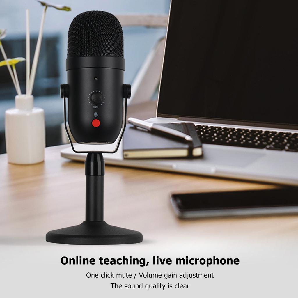 USB Condenser Microphone Intelligent Noise Reduction Cardioid Condenser Microphone for Gaming Podcasting Recording