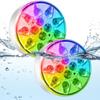 Swimming Pool Lights Pool Lights Underwater with Remote Control 2 Piece Rechargeable Bulb Lamp Spotlight 16 Colors Waterproof