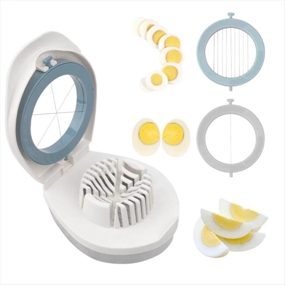 Manual Boiled Egg Cutter with Storage Box Fruit Garnish Chopper 3 in 1 Egg Slicer Kitchen Use
