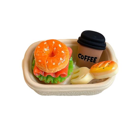 Chick Hamburger Refrigerator Magnet Resin Simulated Food Decorative Fridge Magnet Memo Notes Photo Holder for Home Kitchen Office