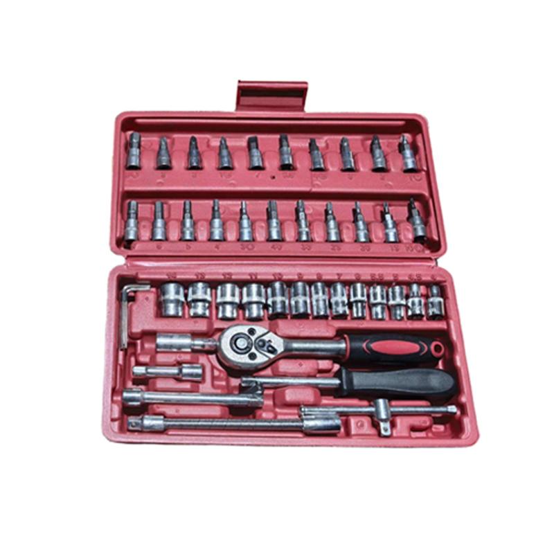 46 Piece Set Of Ratchet Wrench Set Metric Hexagonal Batch Head Socket Set Household Auto Repair And Maintenance Tools Set
