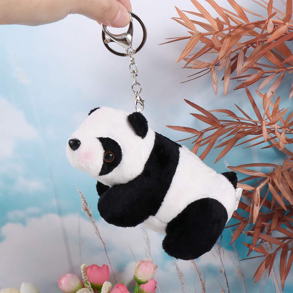 Car Keychain Cartoon Bag Pendant Panda Keychain Plush Keychain Backpacks Key Ring Plush Key Ring