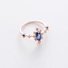 Korean New Exquisite Crystal Temperament Ring Sweet French Elegant Flower Opening Ring Female Jewelry