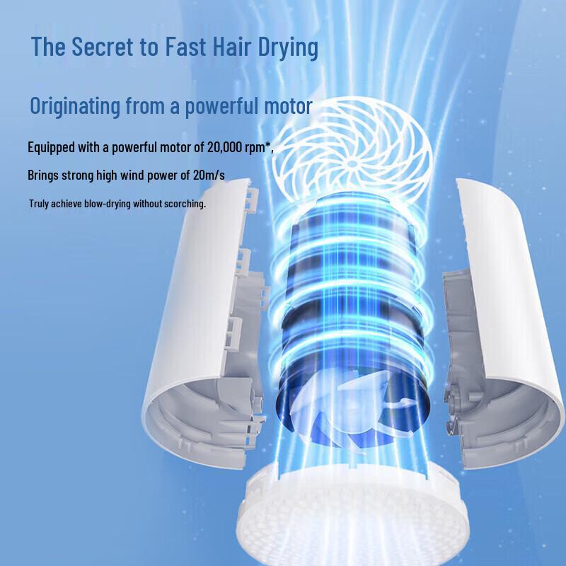 Midea FZ105 Negative Ion Foldable Hair Dryer CN plug (adapter included)